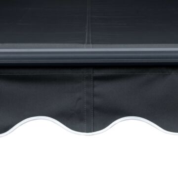 Vidaxl Manual Retractable Awning With Led 350x250 Cm Anthracite