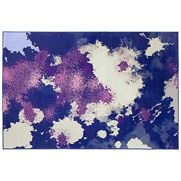 Area Rug Carpet Multicolour Polyester Fabric Abstract Pattern Rectangular 160 X 230 Cm Beliani