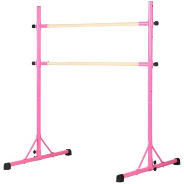 Homcom Freestanding Ballet Barre, Height Adjustable Ballet Bar With Non-slip Feet, For Home Or Studio, Dance And Training Stretching