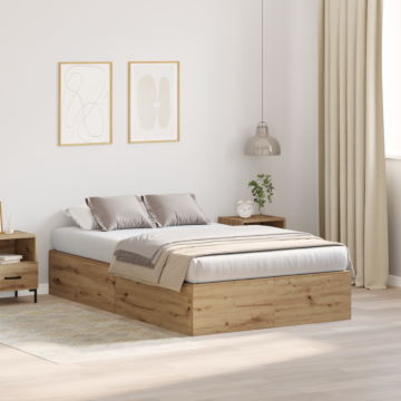 Vidaxl Storage Bed Frame Artisan Oak 120x200 Cm