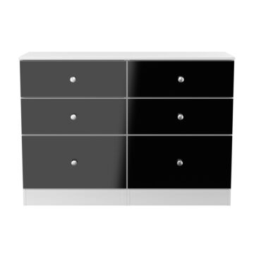 Yarmouth 6 Drawer Midi Chest In Black & White