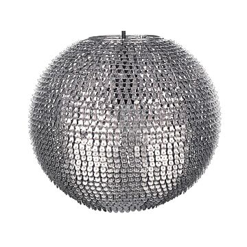 Pendant Light Silver Metal Globe Lamp Sparkle Scales Beliani