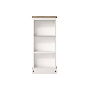 Corona White Low Narrow Bookcase
