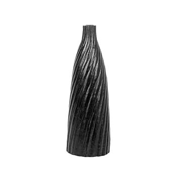 Decorative Vase Black 45 Cm Terracotta Minimalist Modern Scandinavian Decor Beliani