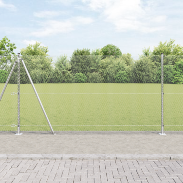 Vidaxl Hexagon Fence 1.2x50 M Galvanised Steel, Vidaxl Fence Posts With Base Plates 13 Pcs Ø32mm 68.5cm Galvanised Steel