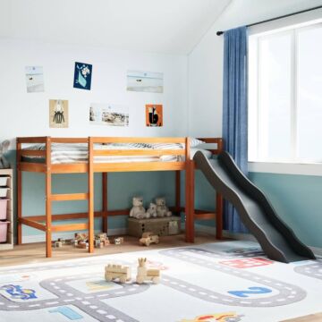 Vidaxl Kids' Loft Bed Without Mattress Wax Brown 80x200 Cm Solid Wood Pine