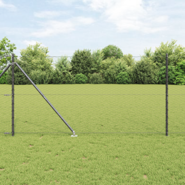 Vidaxl Hexagon Fence Grey 1.4x50 M Steel