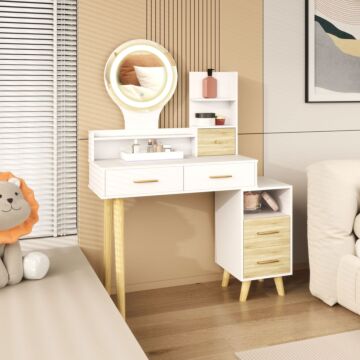 Homcom Elegant Dressing Table, With Storage - White