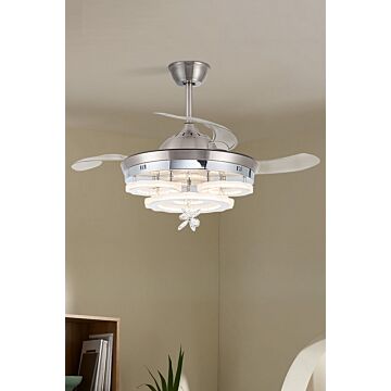 3 Light Changing Acrylic Ceiling Fan For Bedroom Living Room