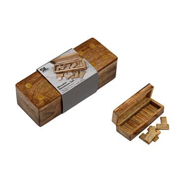 Wood & Brass Domino Set 16cm