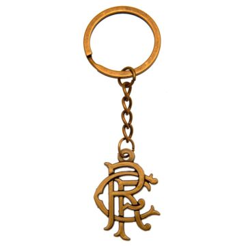 Rangers Fc Antique Gold Scroll Crest Keyring