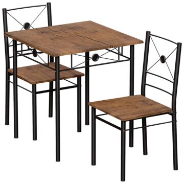 Vida Designs Roslyn 2 Seater Dining Set, Dark Wood