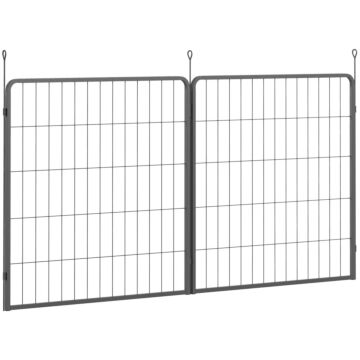 Pawhut 2 Piece Dog Pen Expansion Pack For 80cm High Animal Pen With 3 Connecting Stakes