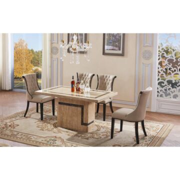 Potenza Marble Dining Table With Marble Base