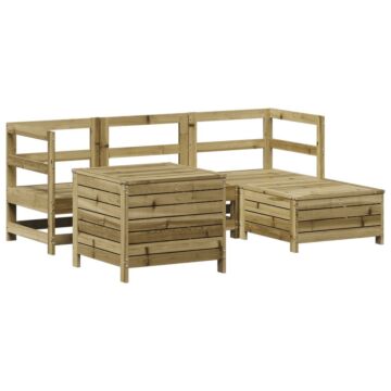 Vidaxl 5 Piece Garden Sofa Set Impregnated Wood Pine