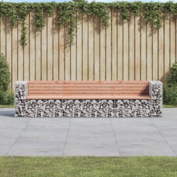 Vidaxl Garden Bench Gabion Design 287x71x65.5 Cm Solid Wood Douglas