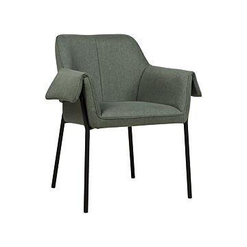 Armchair Green Fabric Soft Upholstery Black Legs Backrest Retro Glam Modern Living Room Decor Style Beliani
