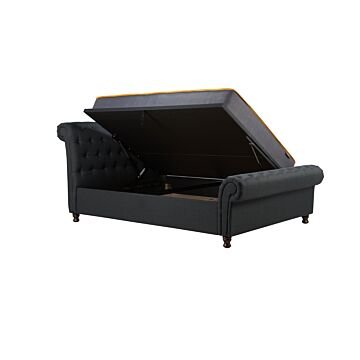 Castello Super King Side Ottoman Bed Charcoal