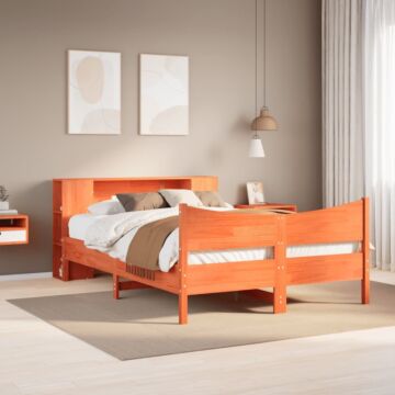 Vidaxl Bed Frame Without Mattress Wax Brown 150x200 Cm King Size Solid Wood Pine