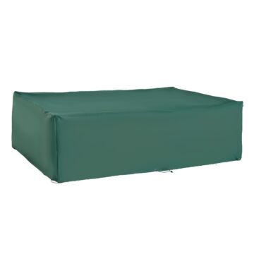 Outsunny Uv Rain Protective Rattan Furniture Cover Outdoor Garden Rectangular Furniture Cover Table Chair Sofa Shelter Waterproof 222x155x67cm, Green