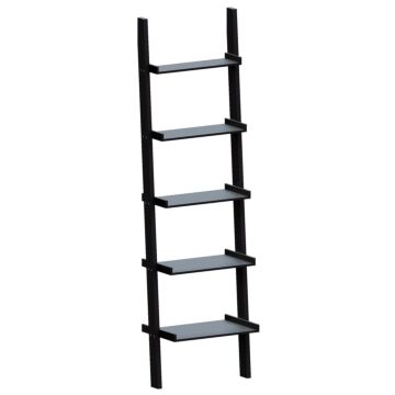 Vida Designs York 5 Tier Ladder Bookcase, Black