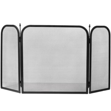 Fire Vida Roxby 3 Panel Fire Guard, Black