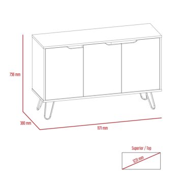 Manhattan Medium Sideboard With 3 Doors
