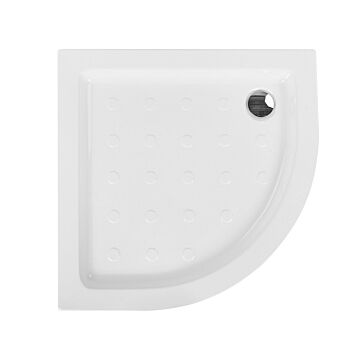 Shower Tray With Drain White Acrylic With Abs 90 X 90 X 7 Cm Minimalist Anti-slip Beliani
