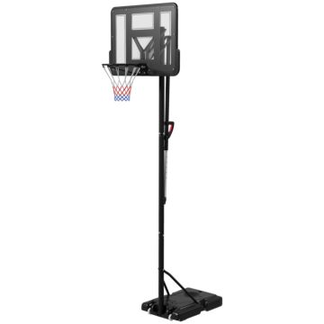 Sportnow Height Adjustable Basketball System, Freestanding Basketball Hoop And Stand W/ Wheels, 2.35-3.05m
