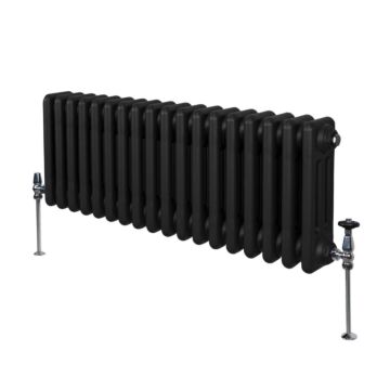 Traditional 3 Column Radiator - 300 X 832mm - Black