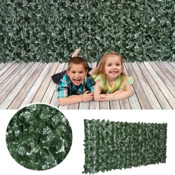 Outsunny Artificial Leaf Screen Panel, 2.4x1 M-dark Green