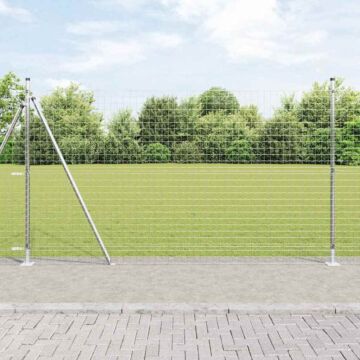 Vidaxl Fence Posts With Base Plates 52 Pcs Ø32mm 83,5cm Galvanised Steel