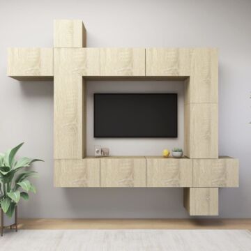 Vidaxl 9 Piece Tv Cabinet Set Sonoma Oak Engineered Wood