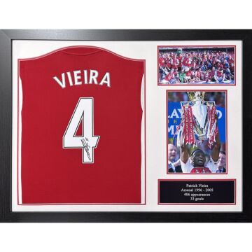 Arsenal Fc Vieira Signed Shirt (framed)