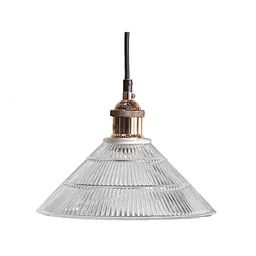 Pendant Lamp Transparent Glass Copper Vintage Industrial Ceiling Light Beliani
