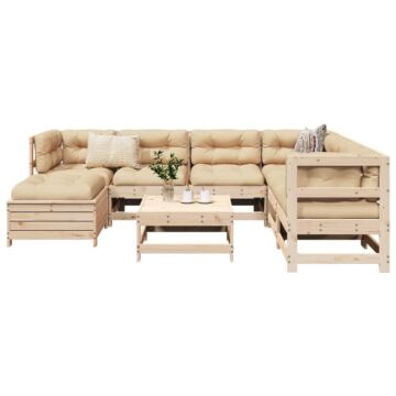 Vidaxl 8 Piece Garden Sofa Set Solid Wood Pine