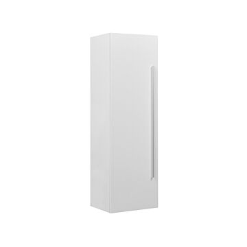 Bathroom Wall Cabinet White Mdf 132 X 40 Cm With 4 Shelves Wall Mounted Beliani