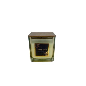 Amber Moss Scented Candle With Wooden Lid