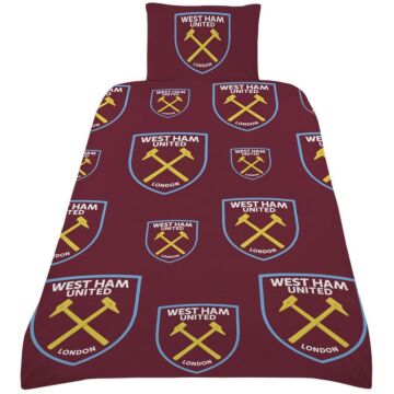 West Ham United Fc Multi Crest Single Duvet Set