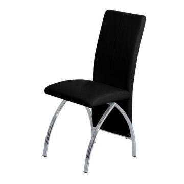 Costilla Pu Dining Chair Black & Chrome