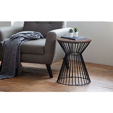 Jersey Round Wire Lamp Table - Walnut
