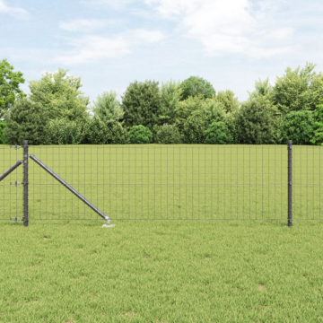 Vidaxl Euro Fence With 13 Spike Posts 0.4x50 M Galvanised Steel Grey
