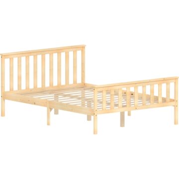 Milan Double Wooden Bed, High Foot, Pine