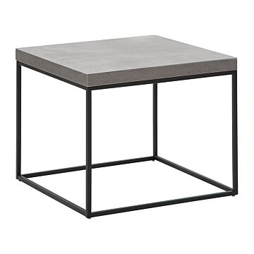 Side Table Concrete Effect Top Black Legs 50 X 60 X 60 Cm Industrial Beliani
