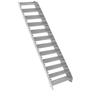 Adjustable 12 Section Galvanised Staircase - 600mm Wide
