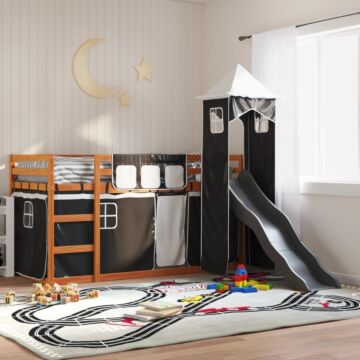 Vidaxl Bunk Bed Without Mattress With Slide White And Black 90x190 Cm Single