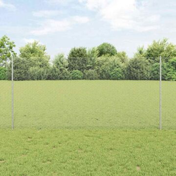 Vidaxl Fence Posts 22 Pcs U-channel 120 Cm Galvanised Steel, Vidaxl Hexagon Fence 1,2x100 M Galvanised Steel