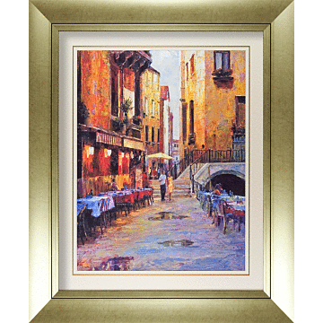 Venetian Cafés Ii By Haixia Liu - Framed Art