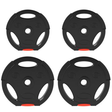 Sportnow Olympic Weight Plates Set, With Two 10kg And Two 5kg Weights, Black