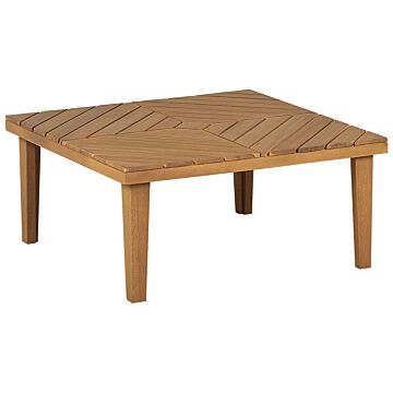 Outdoor Coffee Table Acacia Wood70 X 70 Cm Slatted Top Modern Natural Design Beliani